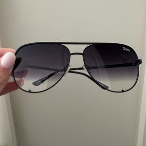 QUAY Australia Black Womens Aviator Sunglasses